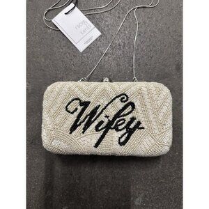From St Xavier Wifey Medium Clutch in Black & White